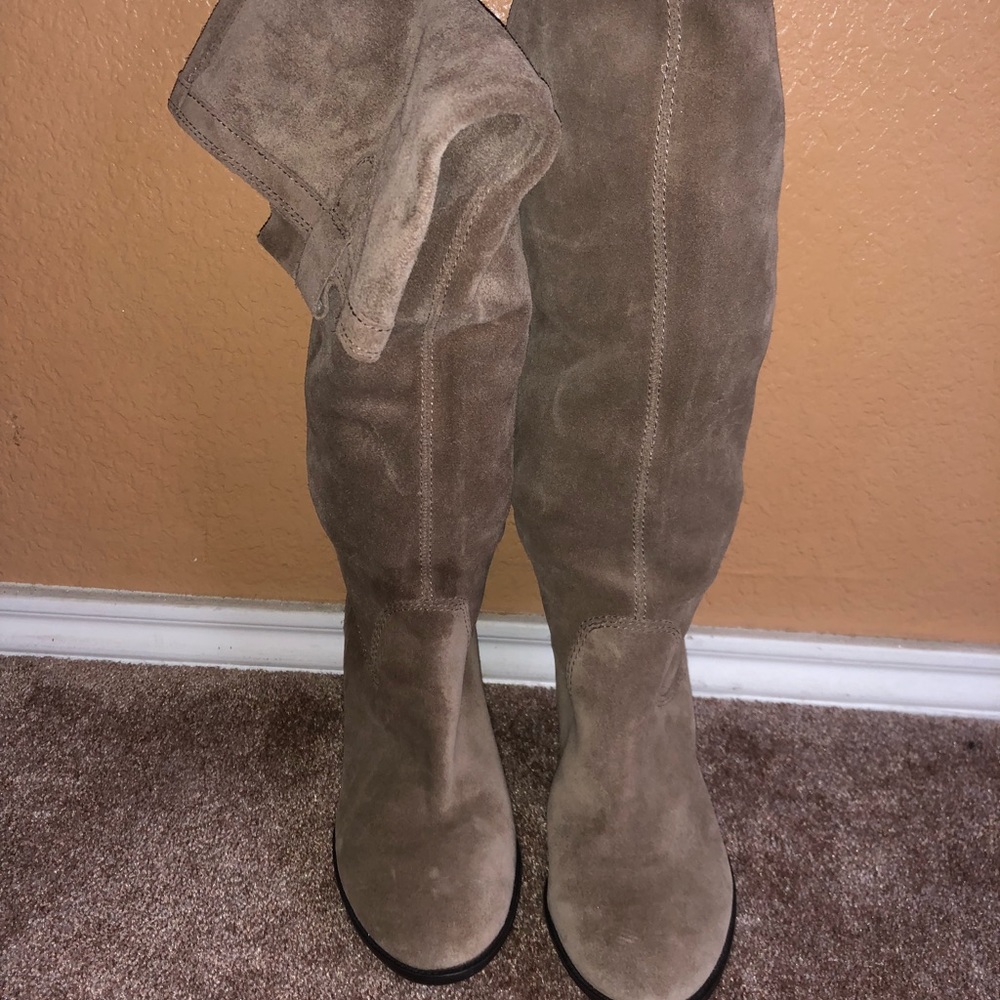 Vince Camuto Taupe Suede Knee Boot